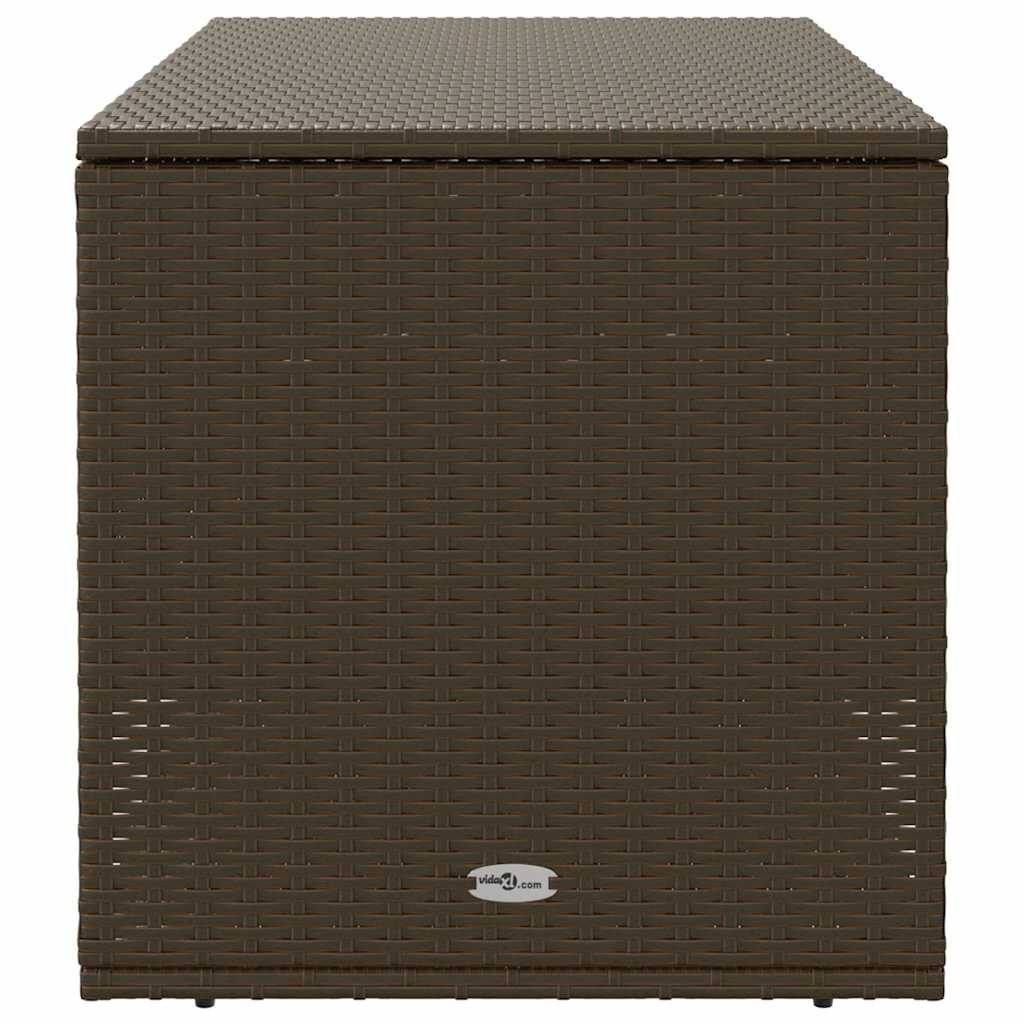 Barna polyrattan kültéri párna doboz 100x55x55,5 cm