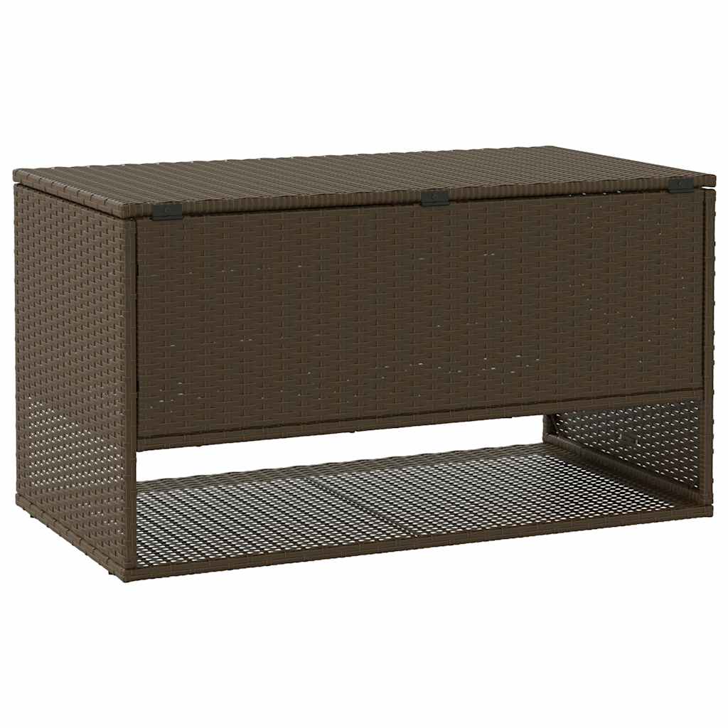 Barna polyrattan kültéri párna doboz 100x55x55,5 cm