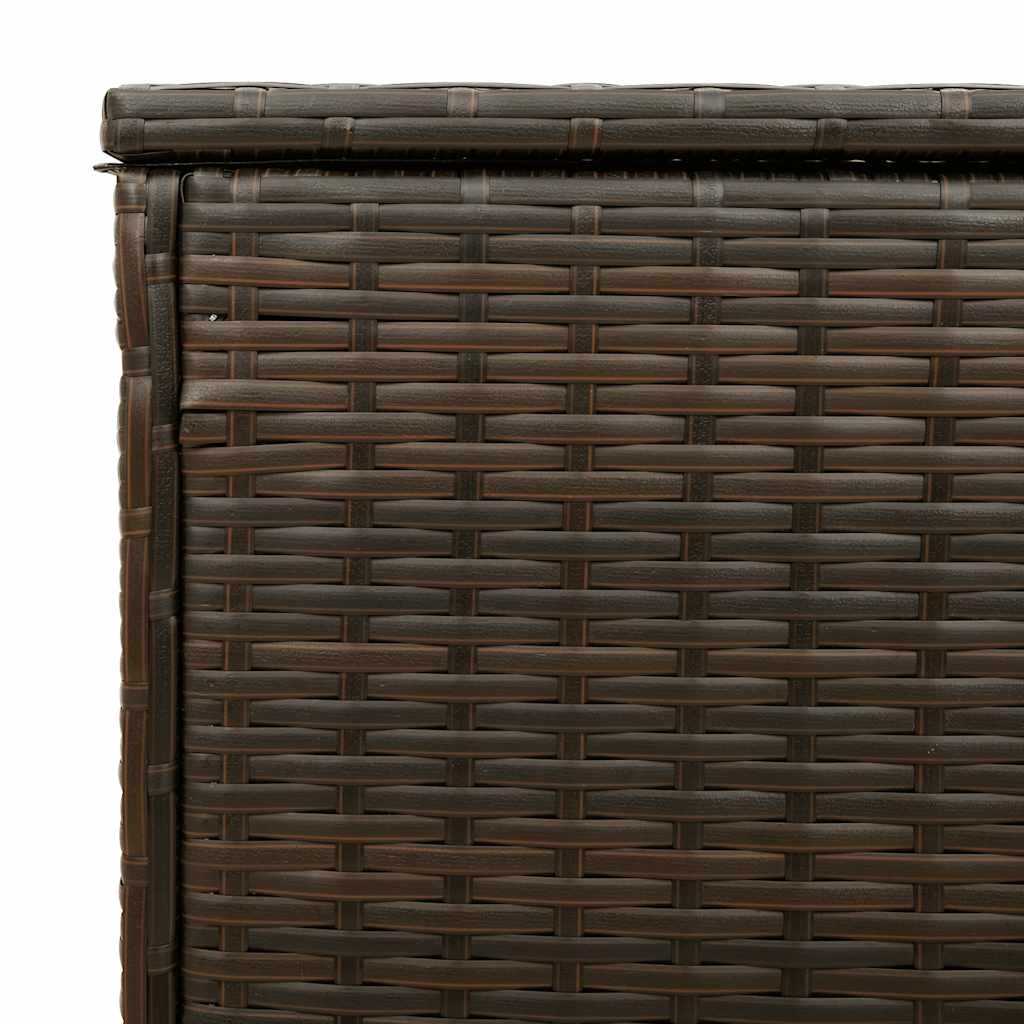 Barna polyrattan kültéri párna doboz 100x55x55,5 cm