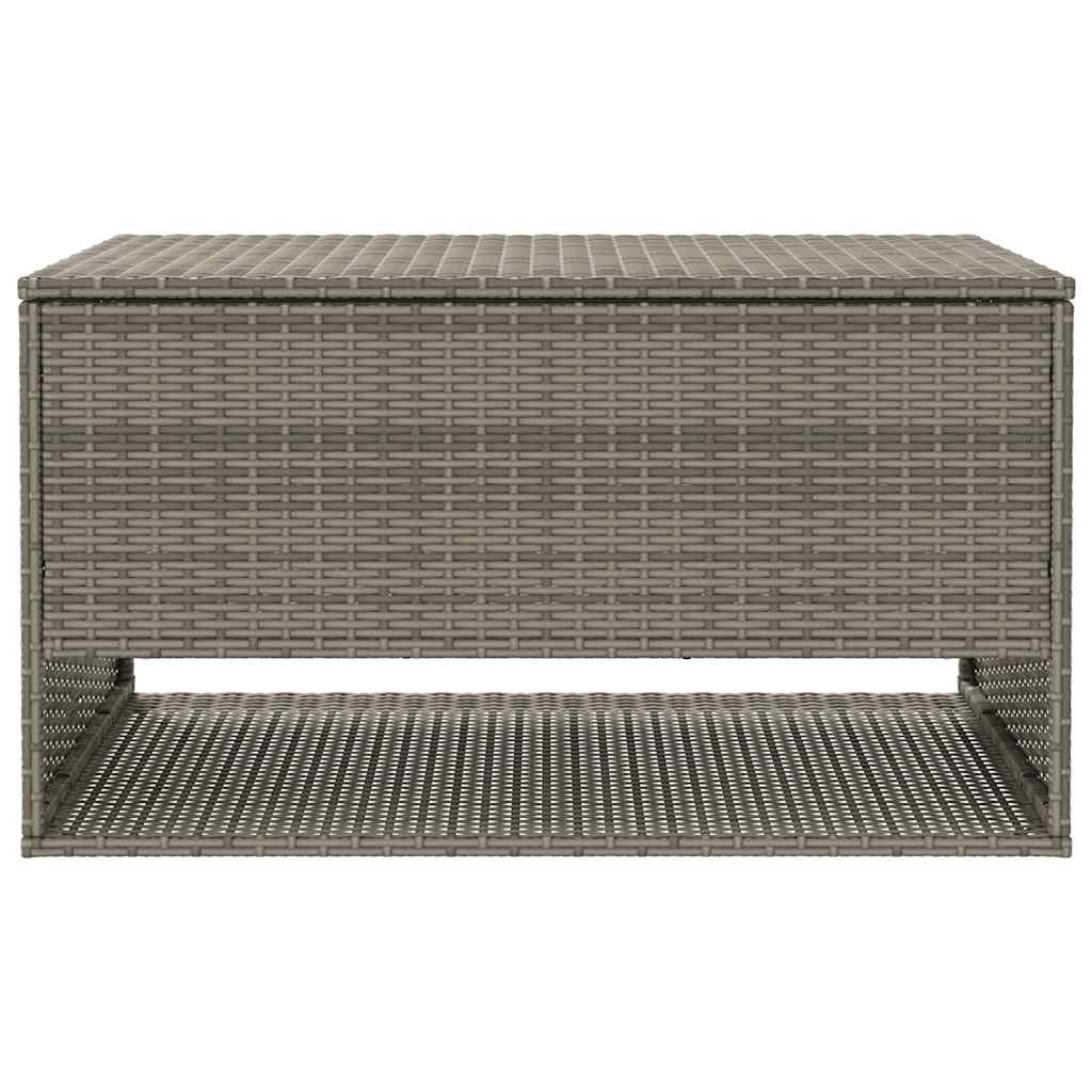 Szürke polyrattan kültéri párna doboz 100x55x55,5 cm
