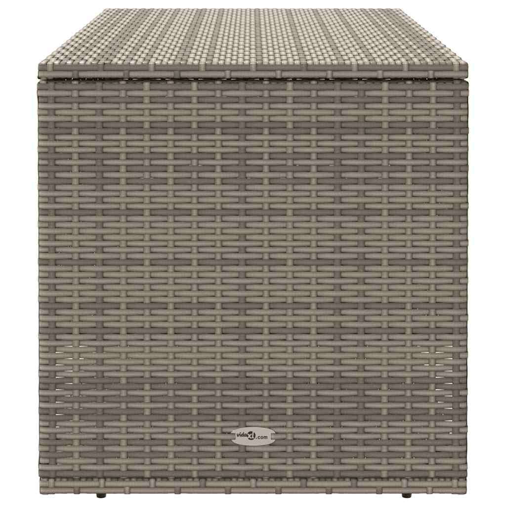 Szürke polyrattan kültéri párna doboz 100x55x55,5 cm