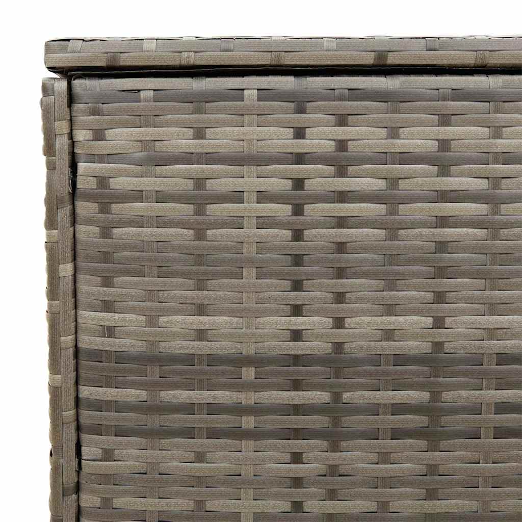 Szürke polyrattan kültéri párna doboz 100x55x55,5 cm