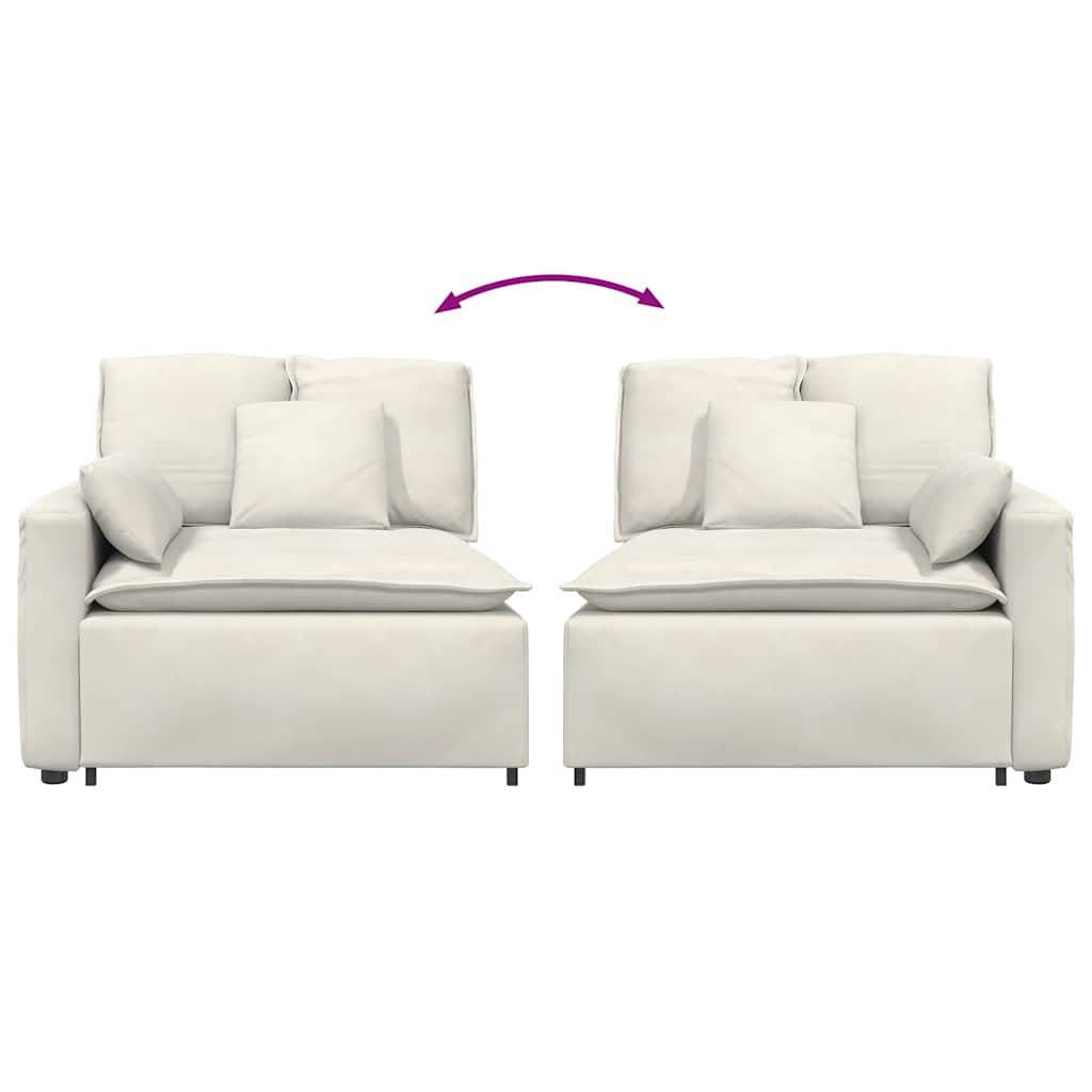 Krém moduláris kanapé karfás végmodul párnákkal 100 cm Krém moduláris kanapé karfás végmodul párnákkal 100 cm