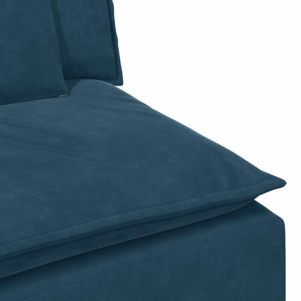 Kék moduláris kanapé középső modul párnákkal 100 cm
