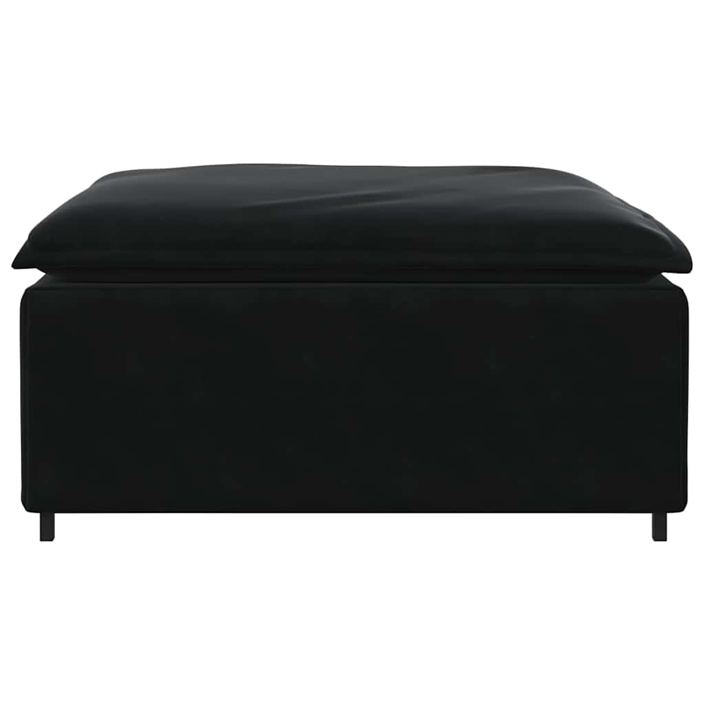 Fekete moduláris kanapé lábzsámoly modul 100x100x48 cm