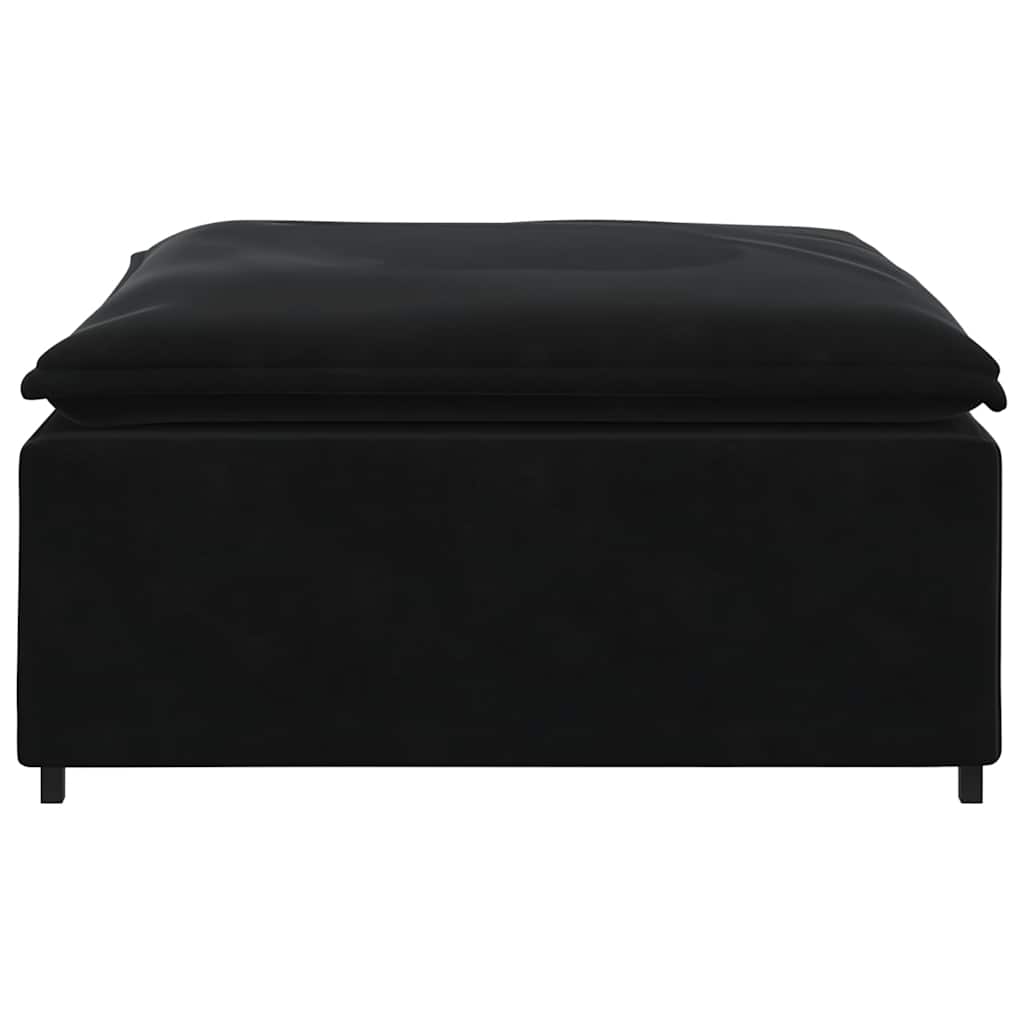 Fekete moduláris kanapé lábzsámoly modul 100x100x48 cm