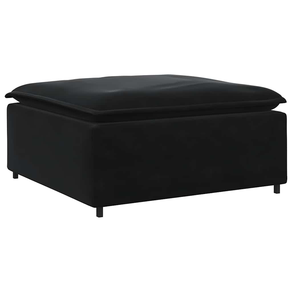 Fekete moduláris kanapé lábzsámoly modul 100x100x48 cm
