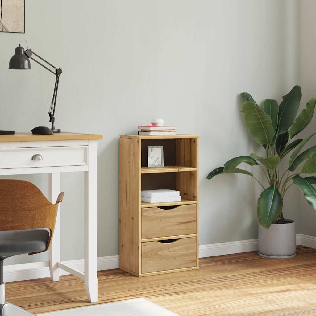 Odda tömörfa fenyőfa fiókos oldalsó szekrény 40x24x79 cm