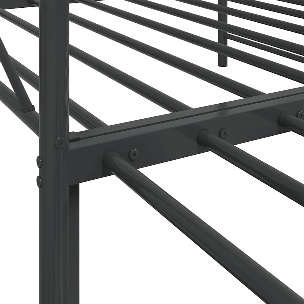 Kihúzható kanapéágy matrac nélkül fekete 100x200 cm acél