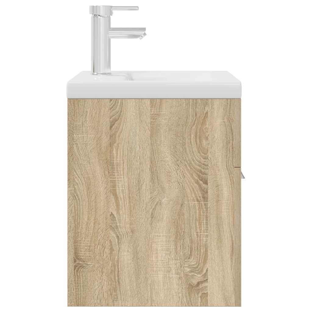 Mosdószekrény beépített medencével csapteleppel sonoma tölgyfa