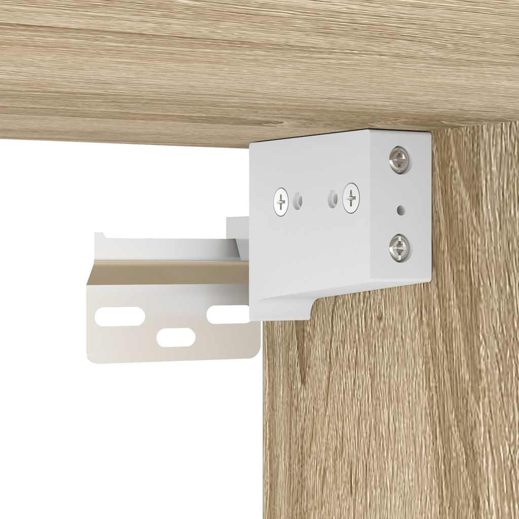 5 részes sonoma tölgyszínű szerelt fa fürdőszobai bútorszett