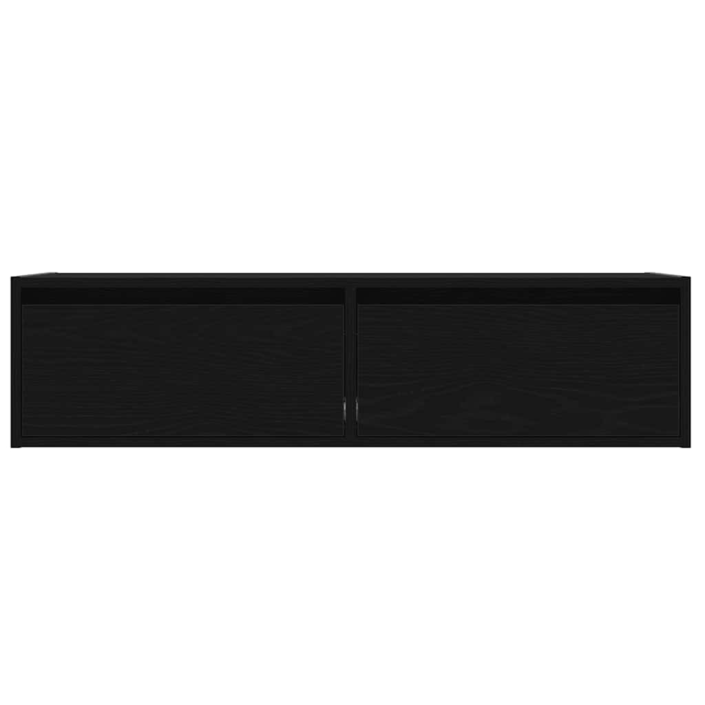 Tv szekrény led világítással fekete tölgy 100x35,5x25 cm