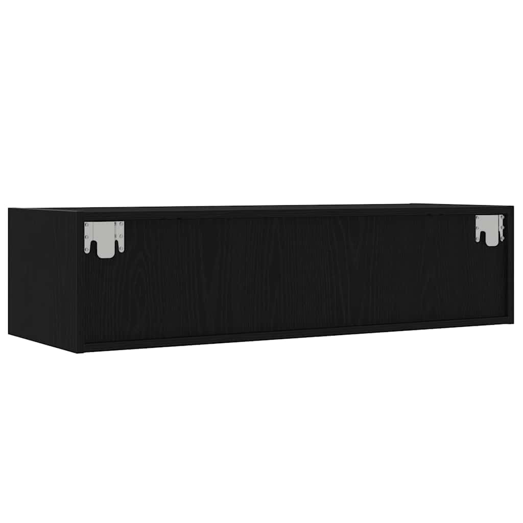 Tv szekrény led világítással fekete tölgy 100x35,5x25 cm