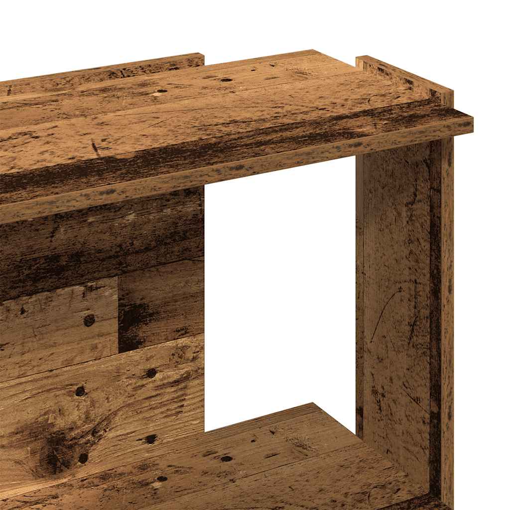 3 szintes antik fa szerelt fa könyvespolc 60x30x80 cm