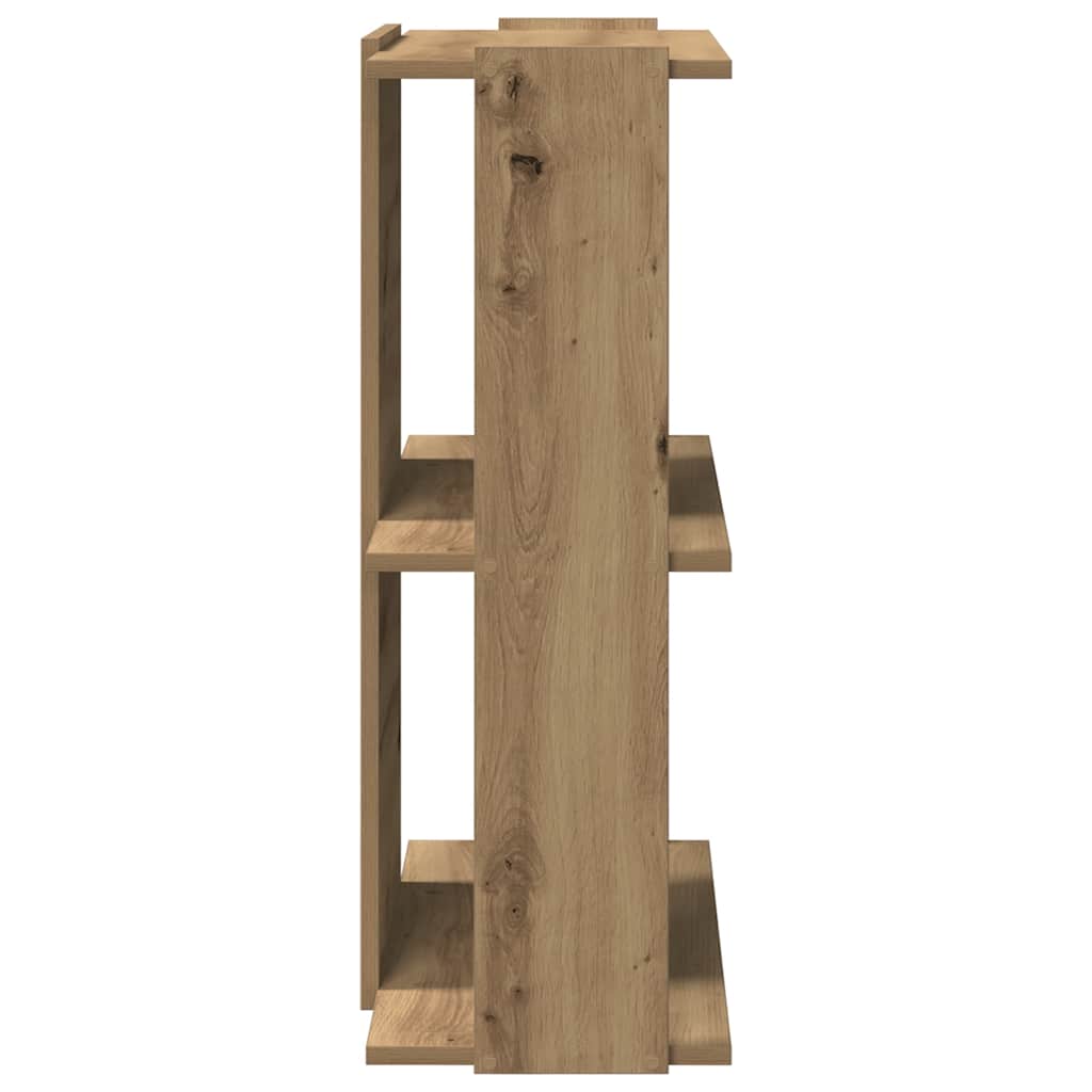 3 szintes kézműves tölgy szerelt fa könyvespolc 60x30x80 cm