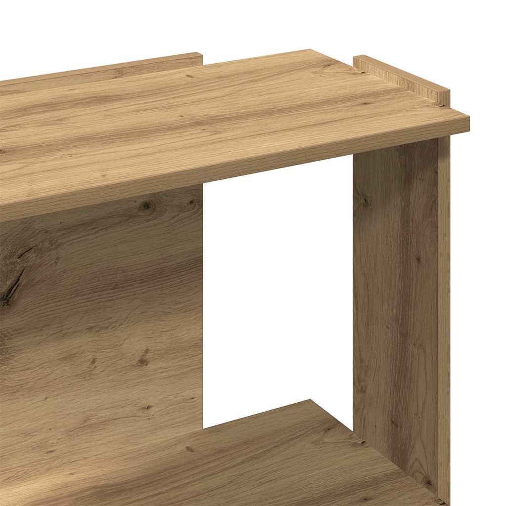 3 szintes kézműves tölgy szerelt fa könyvespolc 60x30x80 cm