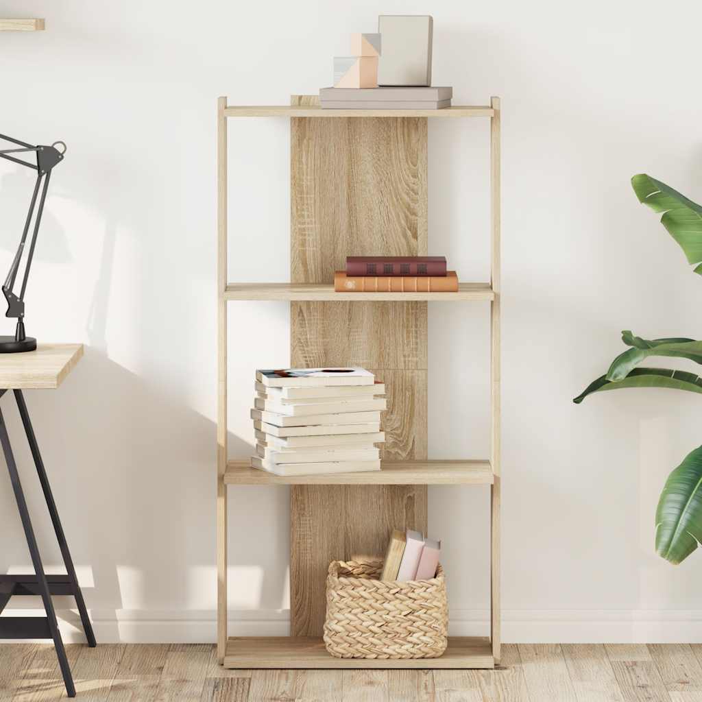 Könyvespolc 3 szintes sonoma tölgy gépi úton előállított fa