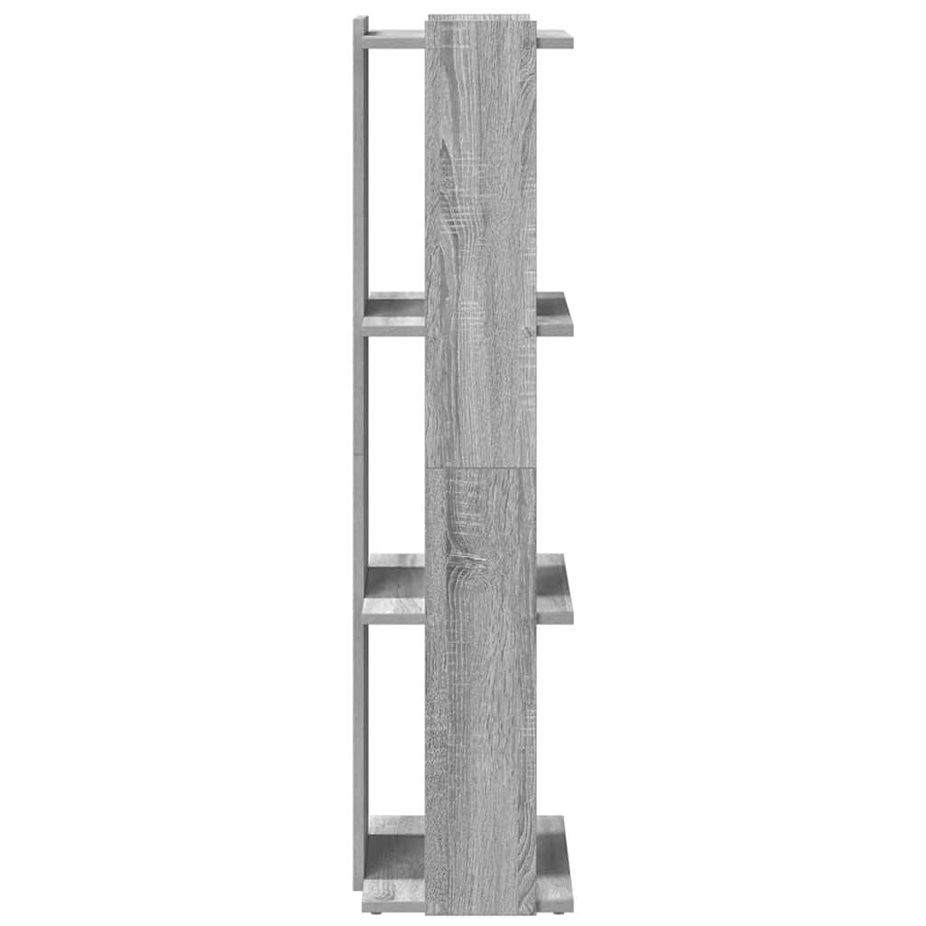 3 szintes szürke sonoma szerelt fa könyvespolc 60 x 30 x 120 cm