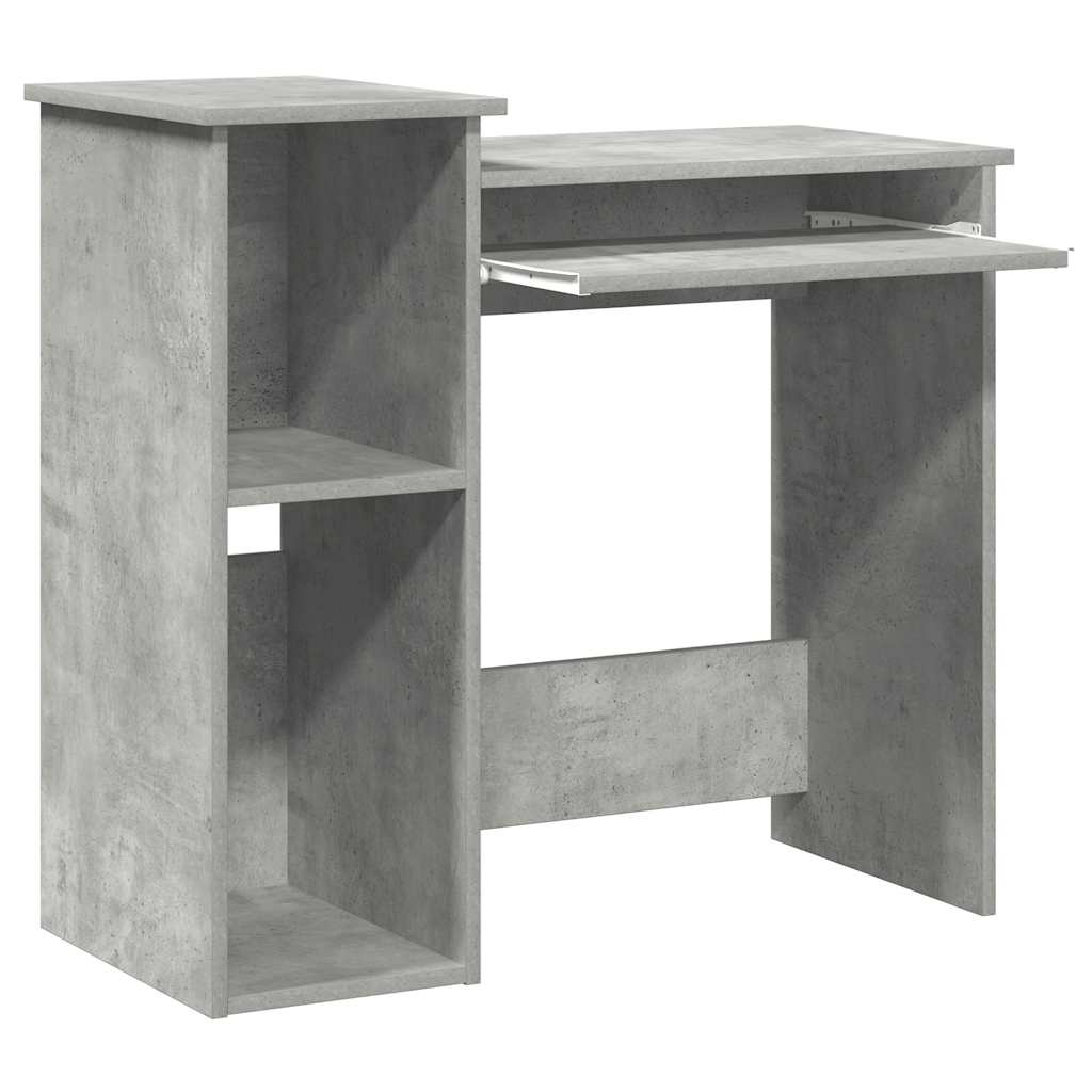 Betonszürke forgácslap íróasztal polcokkal 84x40x78 cm