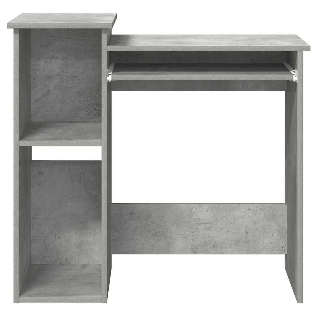 Betonszürke forgácslap íróasztal polcokkal 84x40x78 cm