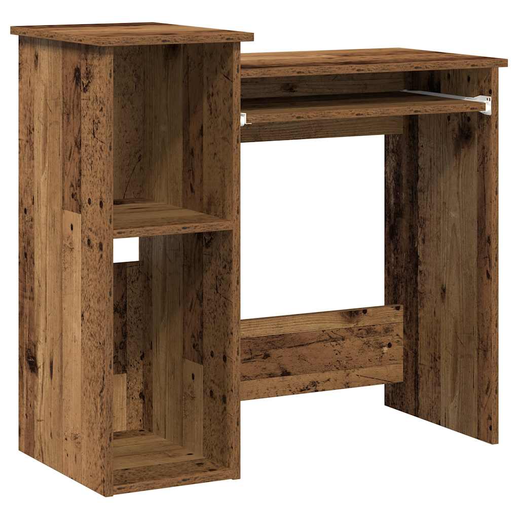 Antik fa színű szerelt fa íróasztal polcokkal 84x40x78 cm
