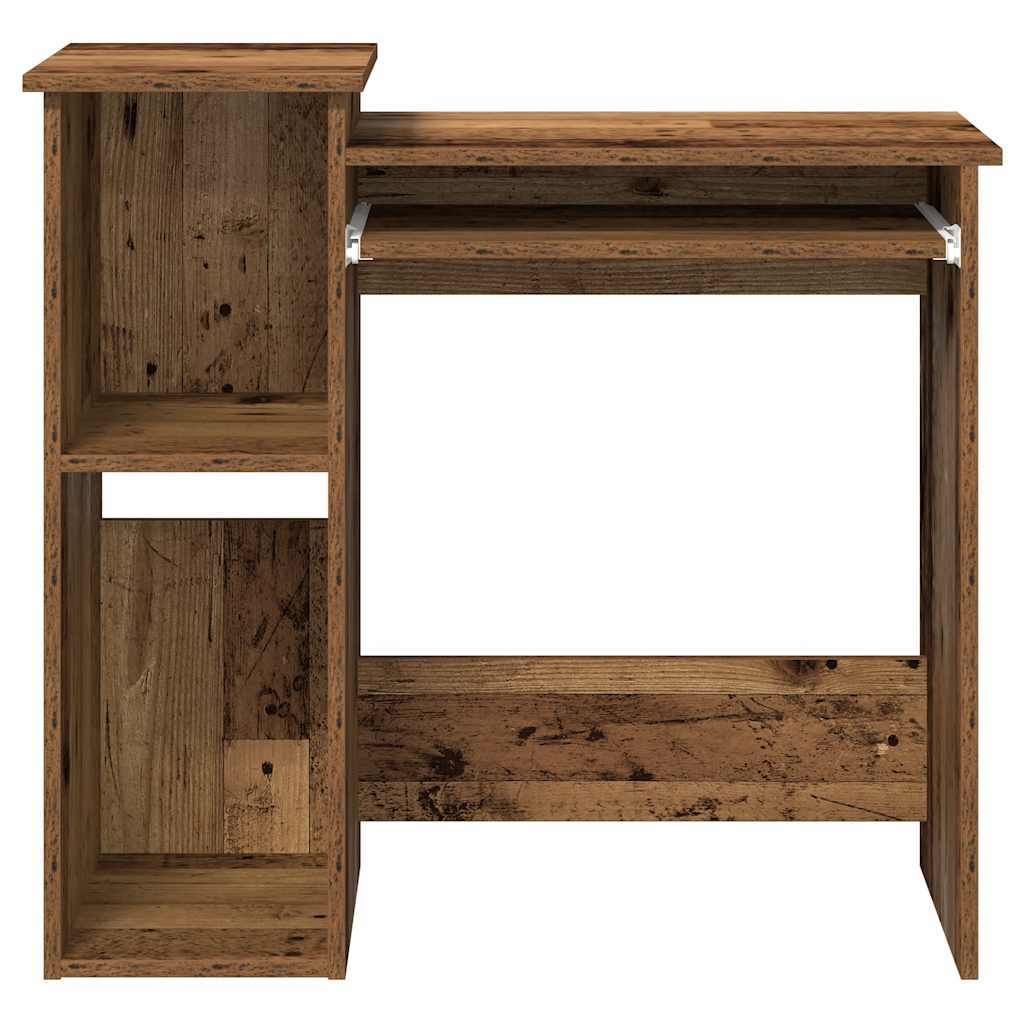 Antik fa színű szerelt fa íróasztal polcokkal 84x40x78 cm