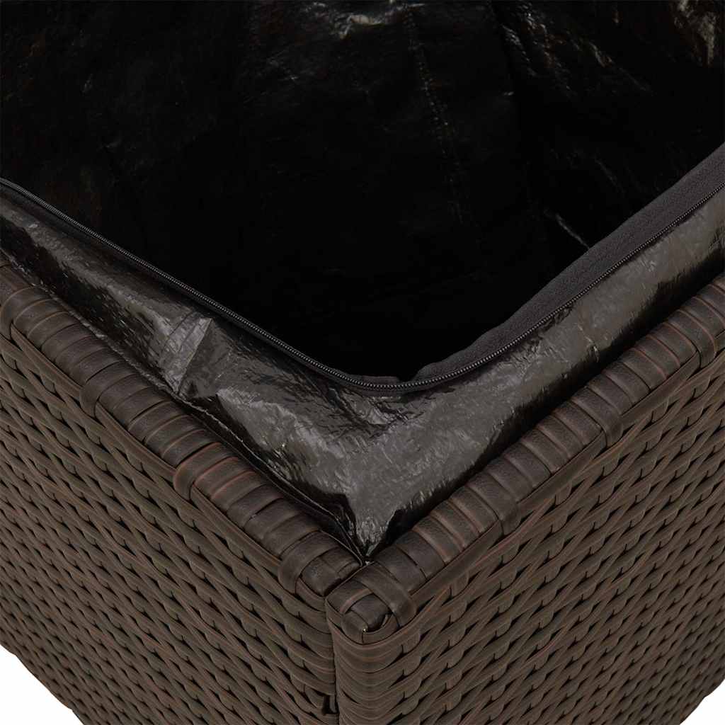 2 db barna polyrattan kerti szék párnával 40x40x43 cm