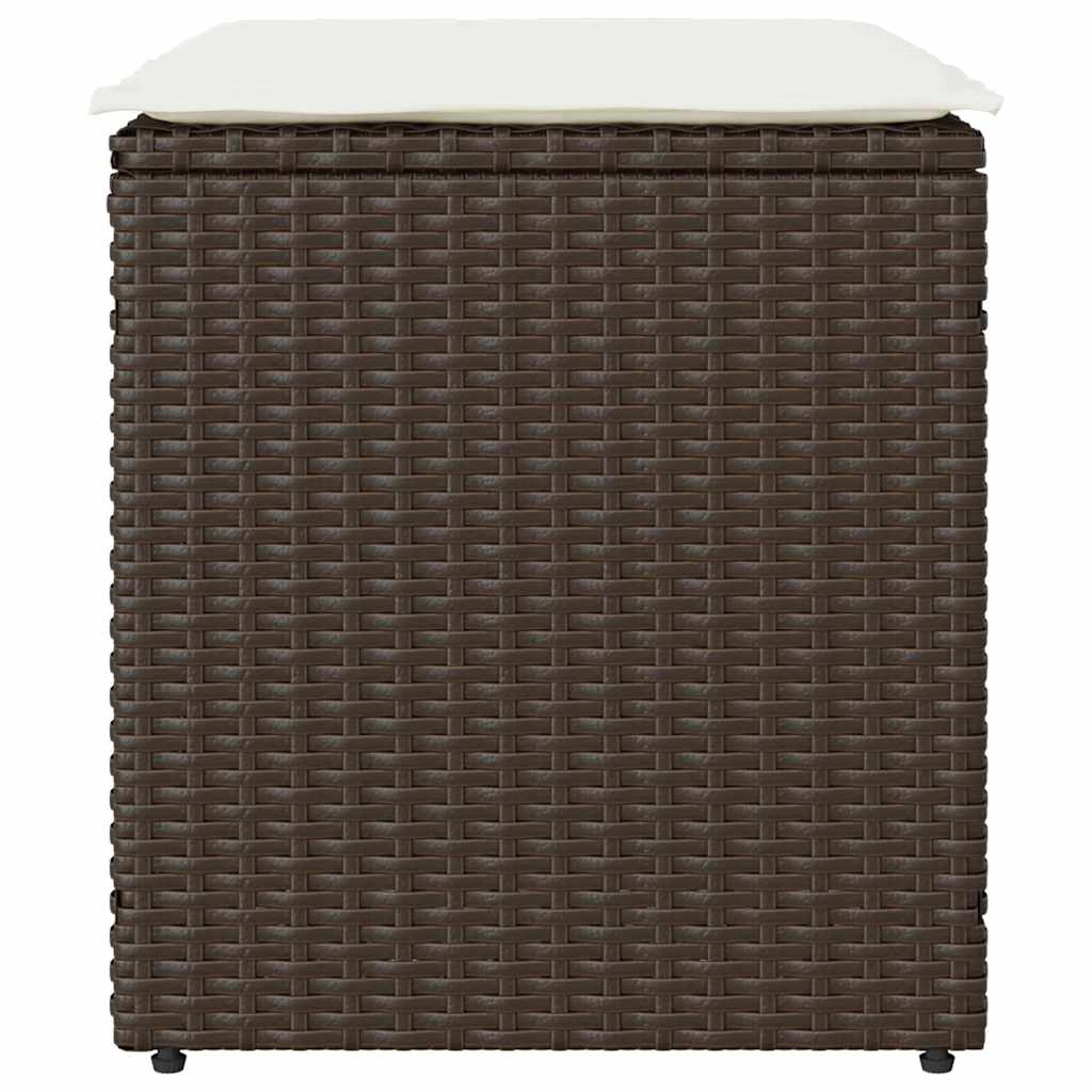 2 db barna polyrattan kerti szék párnával 40x40x43 cm