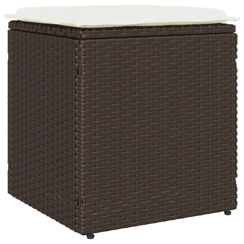 2 db barna polyrattan kerti szék párnával 40x40x43 cm