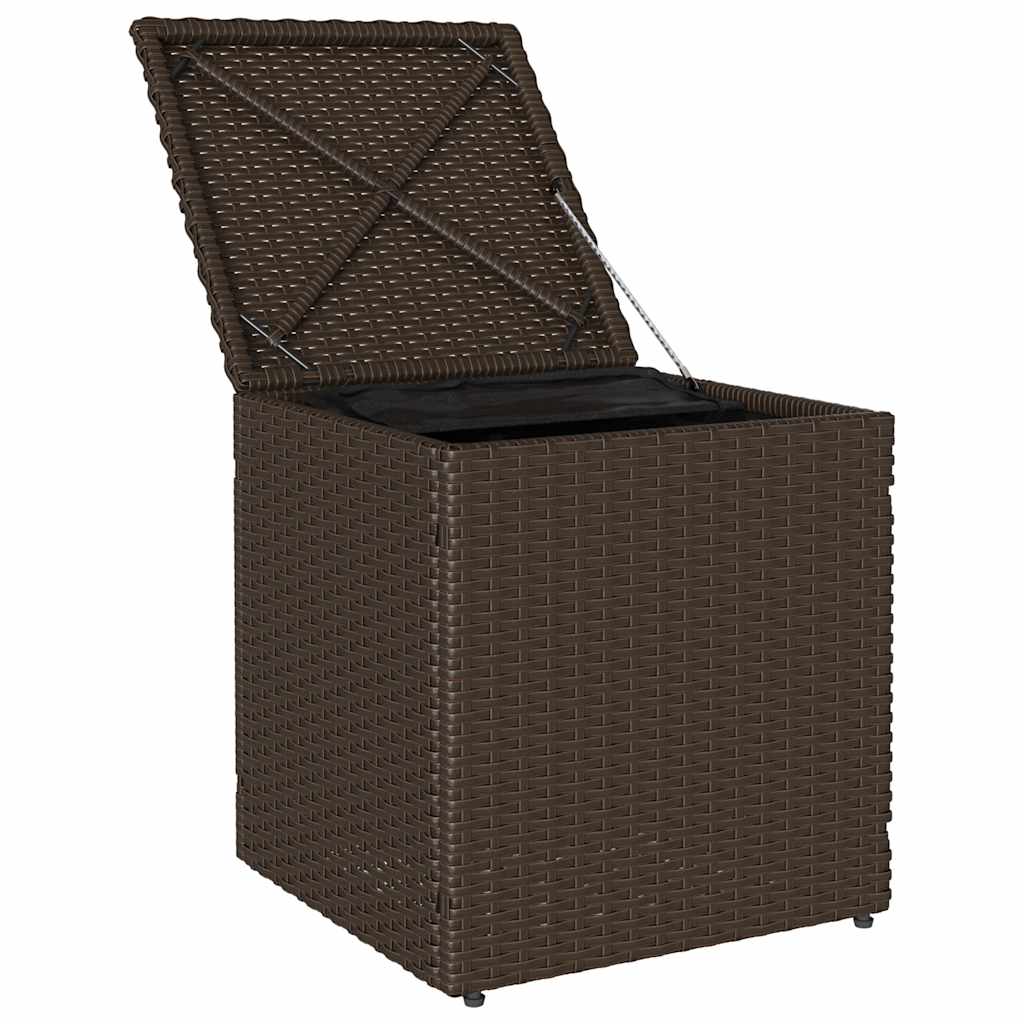 2 db barna polyrattan kerti szék párnával 40x40x43 cm