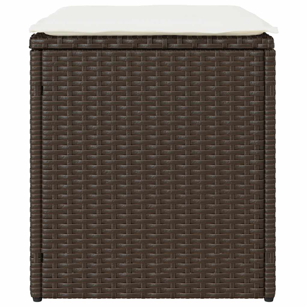 2 db barna polyrattan kerti szék párnával 40x40x43 cm