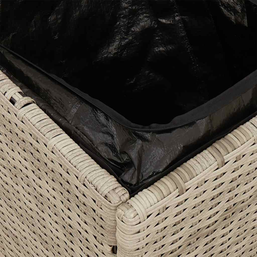 2 db világosszürke polyrattan kerti szék párnával 40x40x43 cm