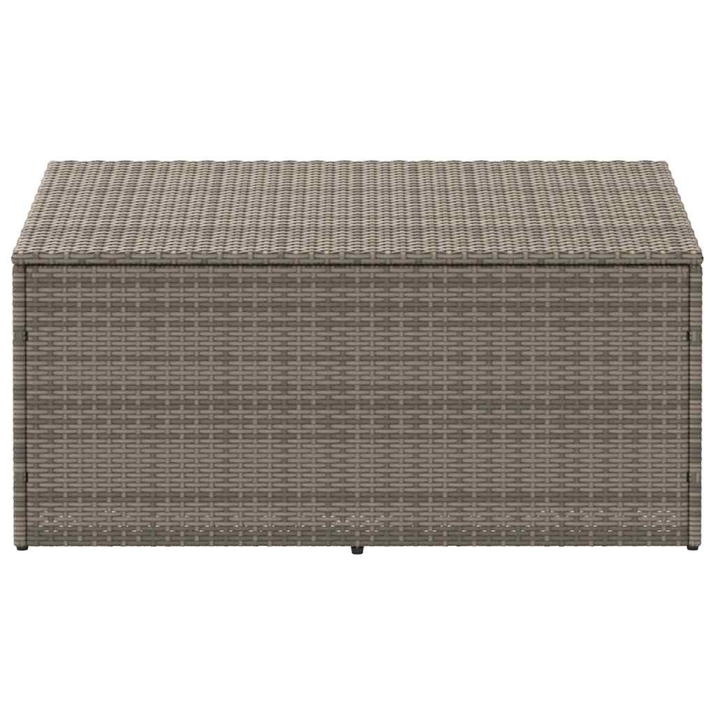 Szürke polyrattan kerti tárolóláda 110x50x58 cm