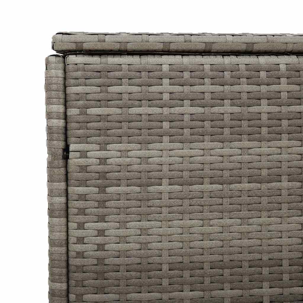 Szürke polyrattan kerti tárolóláda 110x50x58 cm
