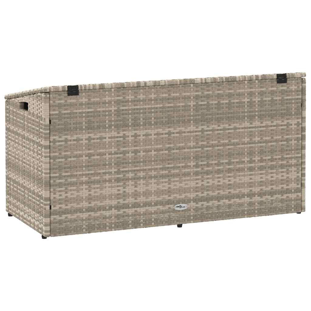 Világosszürke polyrattan kerti tárolóláda 110x50x58 cm