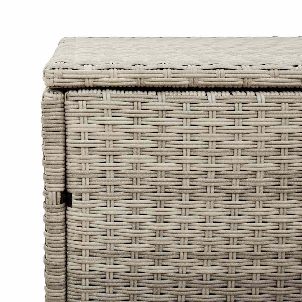 Világosszürke polyrattan kerti tárolóláda 110x50x58 cm