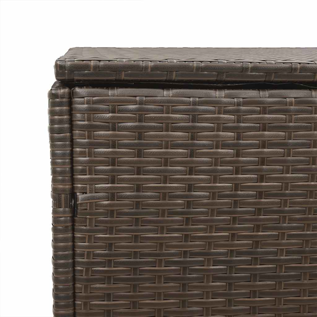 Barna polyrattan kerti tárolóláda 220x50x58 cm