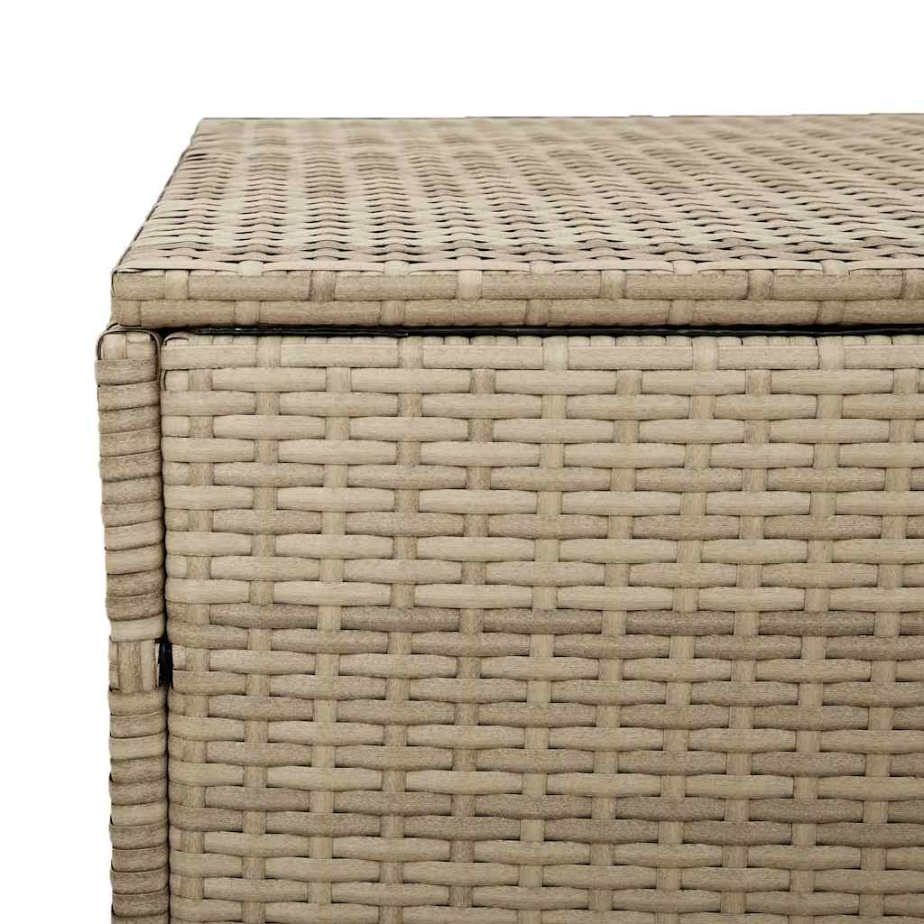 Bézs polyrattan kerti tárolóláda 220x50x58 cm