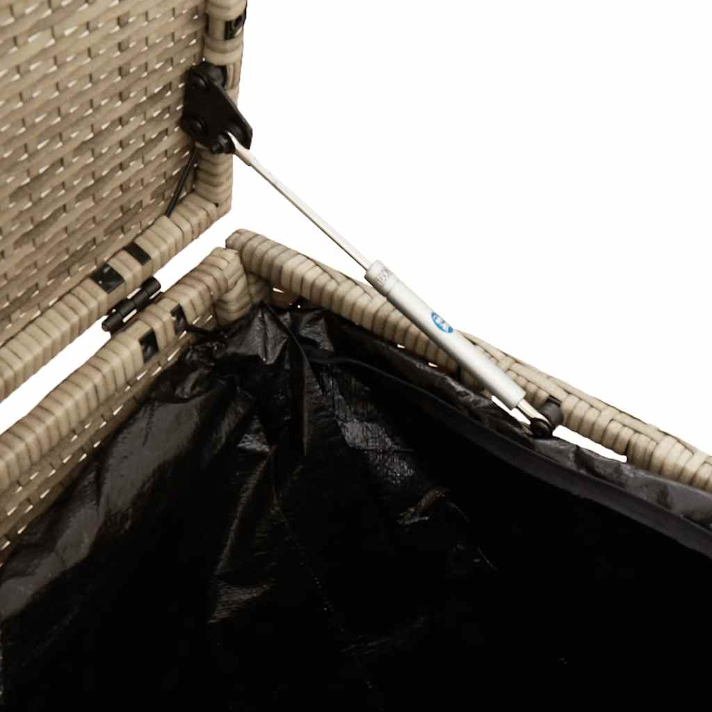 Bézs polyrattan kerti tárolóláda 220x50x58 cm
