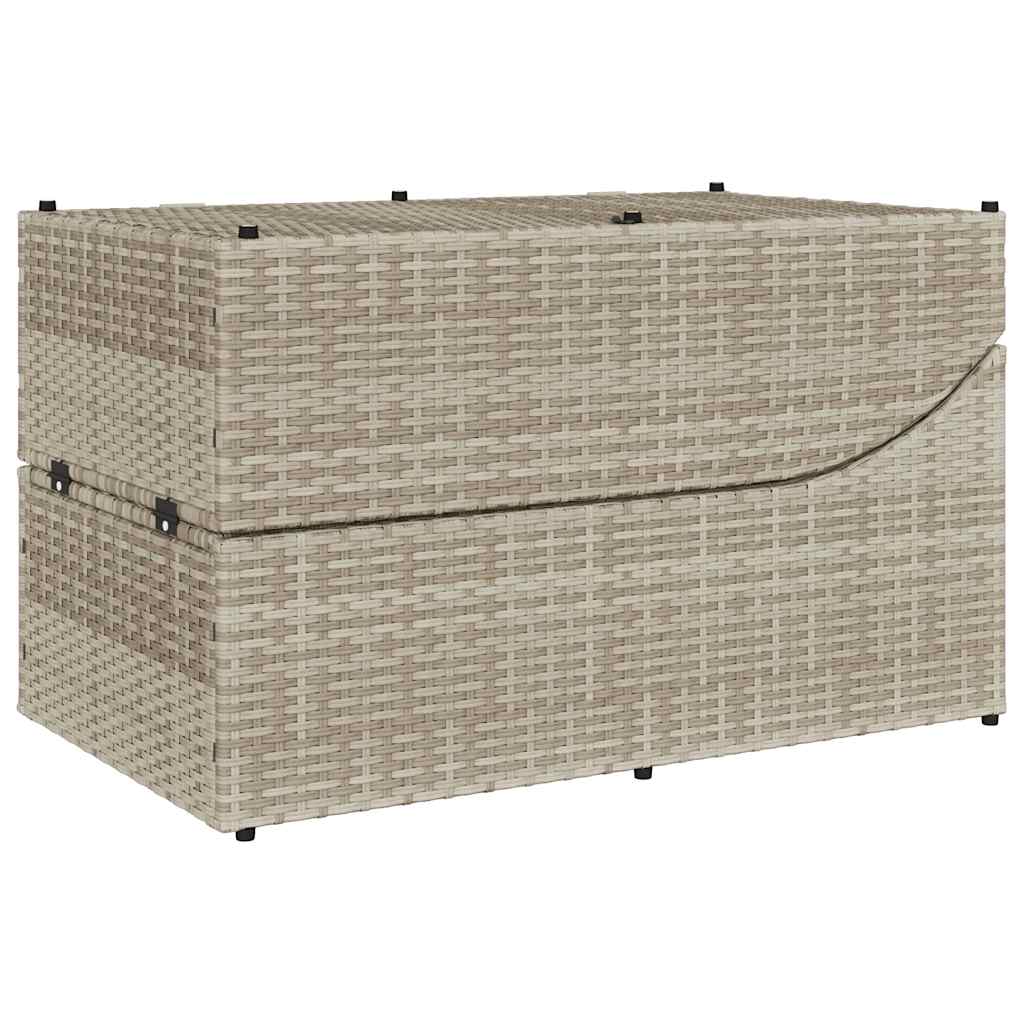 Összecsukható napozóágy párnával és tárolóval polyrattan