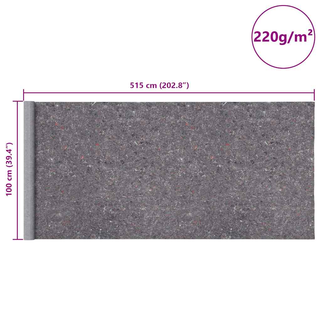 Szürke csúszásmentes takarófilc 5 m 220 g/m²