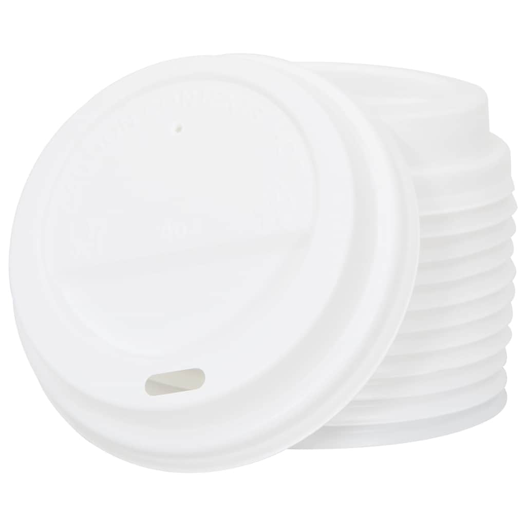 1000 db papír kávéscsészék fedővel 8oz 200ml