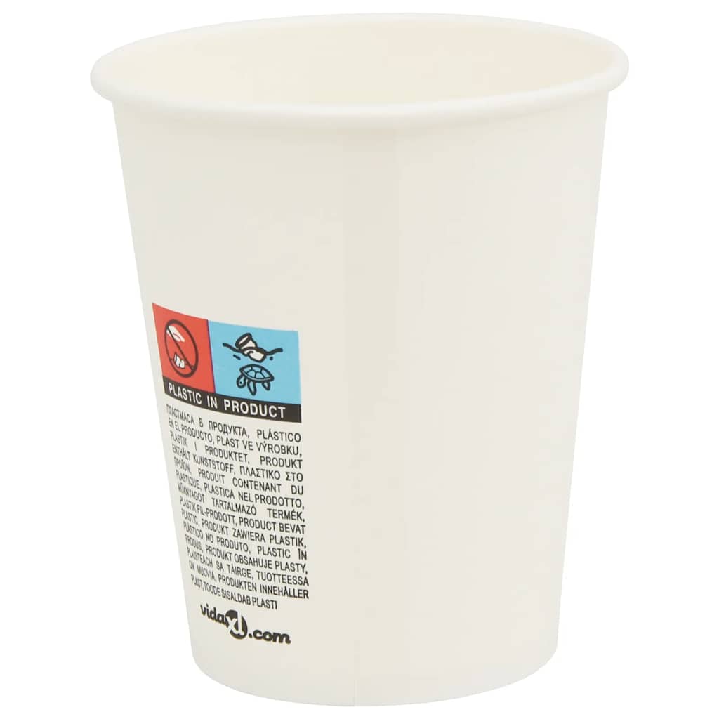 1000 db papír kávéscsészék fedővel 8oz 200ml