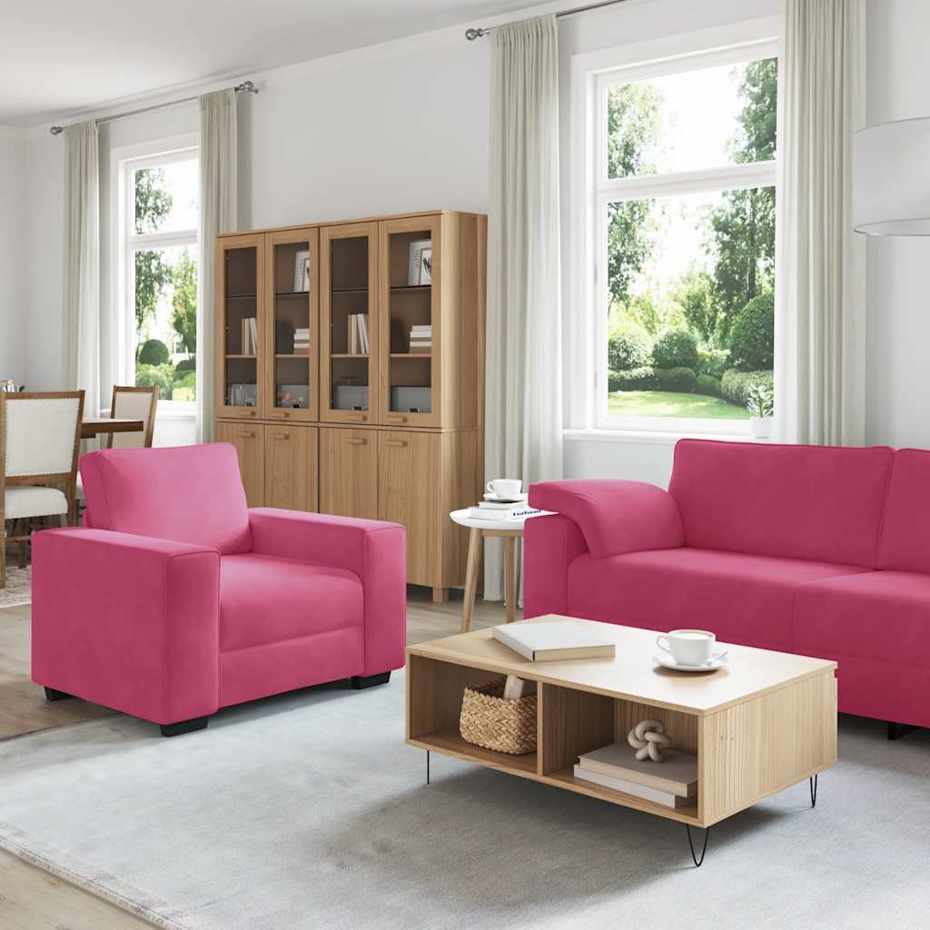 3 részes bordó bársony ülőgarnitúra párnákkal