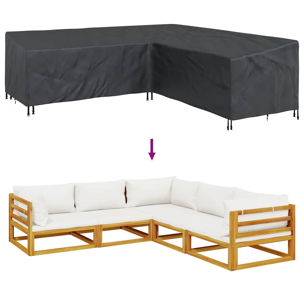 Kültéri bútorhuzat fekete 255 x 255 x 80 cm 210d oxford szövet