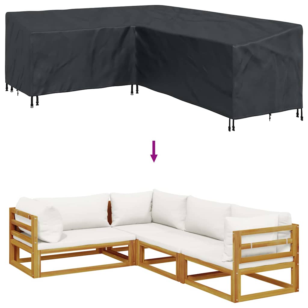 Kültéri bútorhuzat fekete 250 x 180 x 80 cm 210d oxford szövet