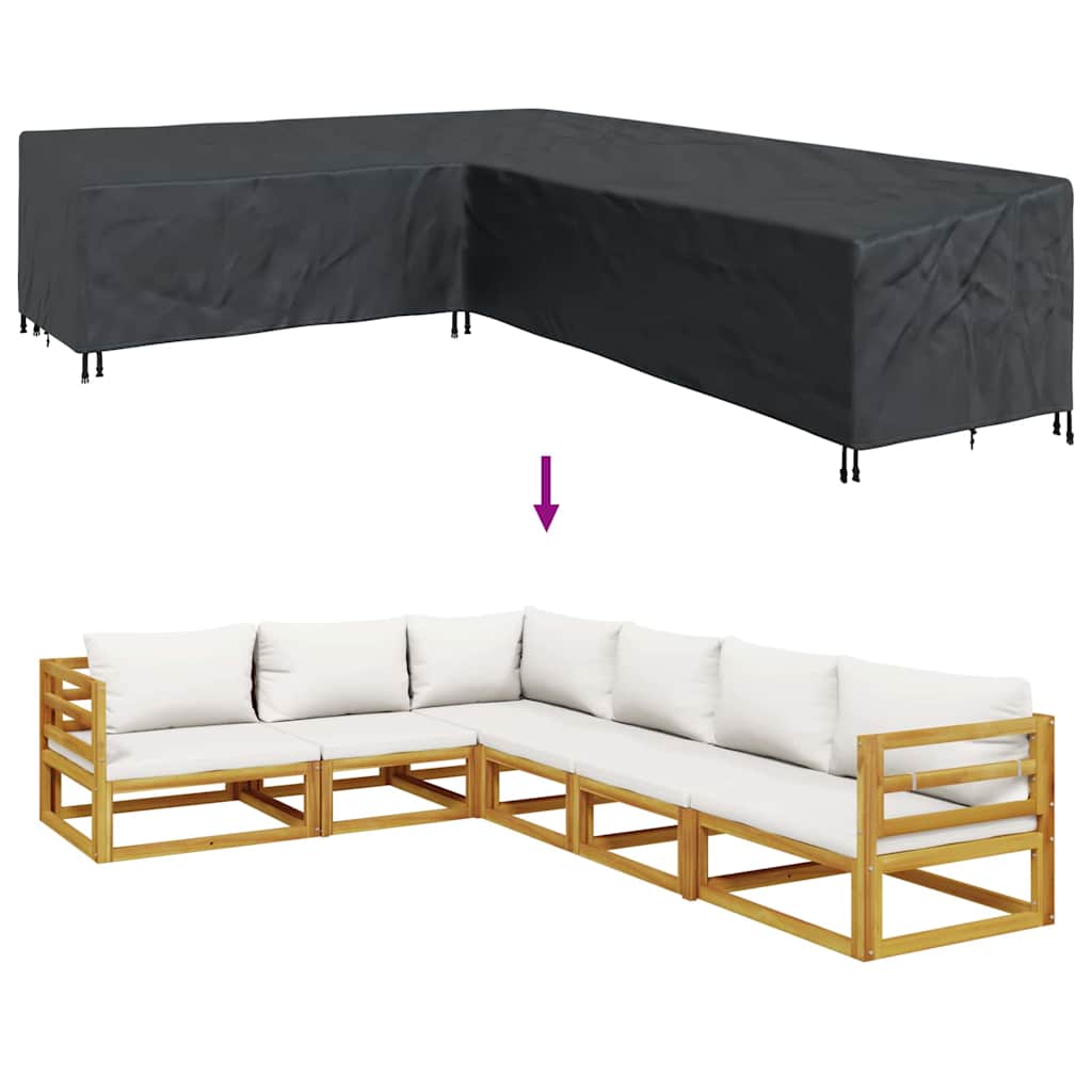 Kültéri bútorhuzat fekete 355 x 275 x 80 cm 420d oxford szövet