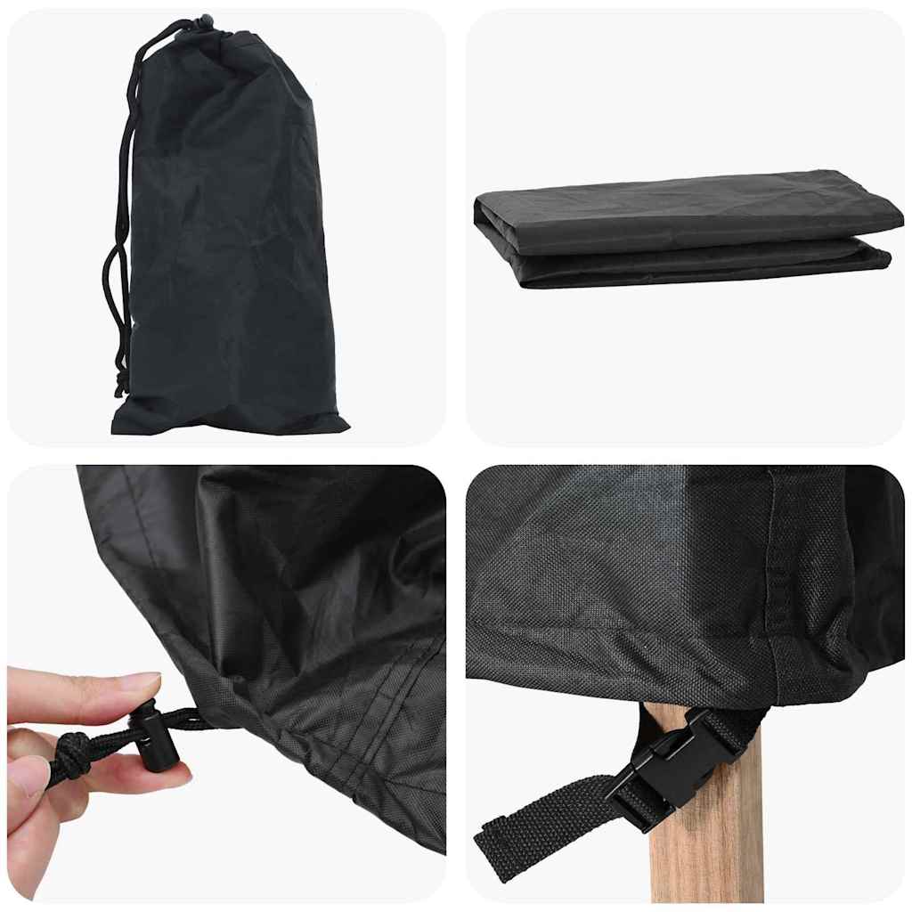 Kültéri bútorhuzat fekete 170 x 100 x 70 cm 420d