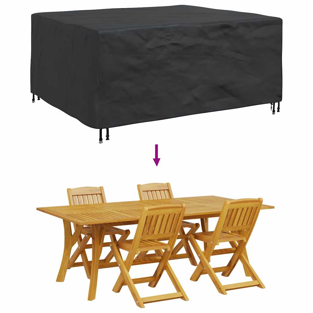 Kültéri bútorhuzat fekete 200 x 165 x 80 cm 600d