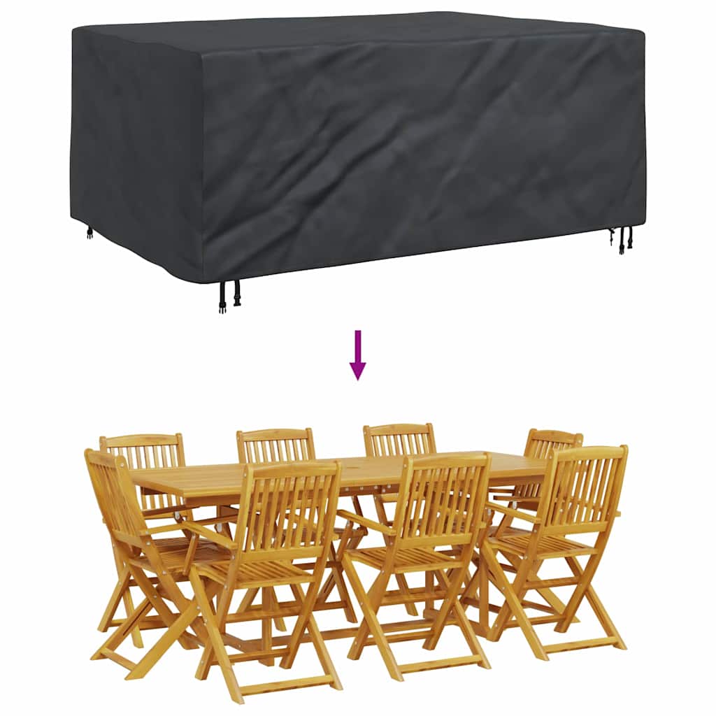 Kültéri bútorhuzat fekete 230 x 165 x 80 cm 210d